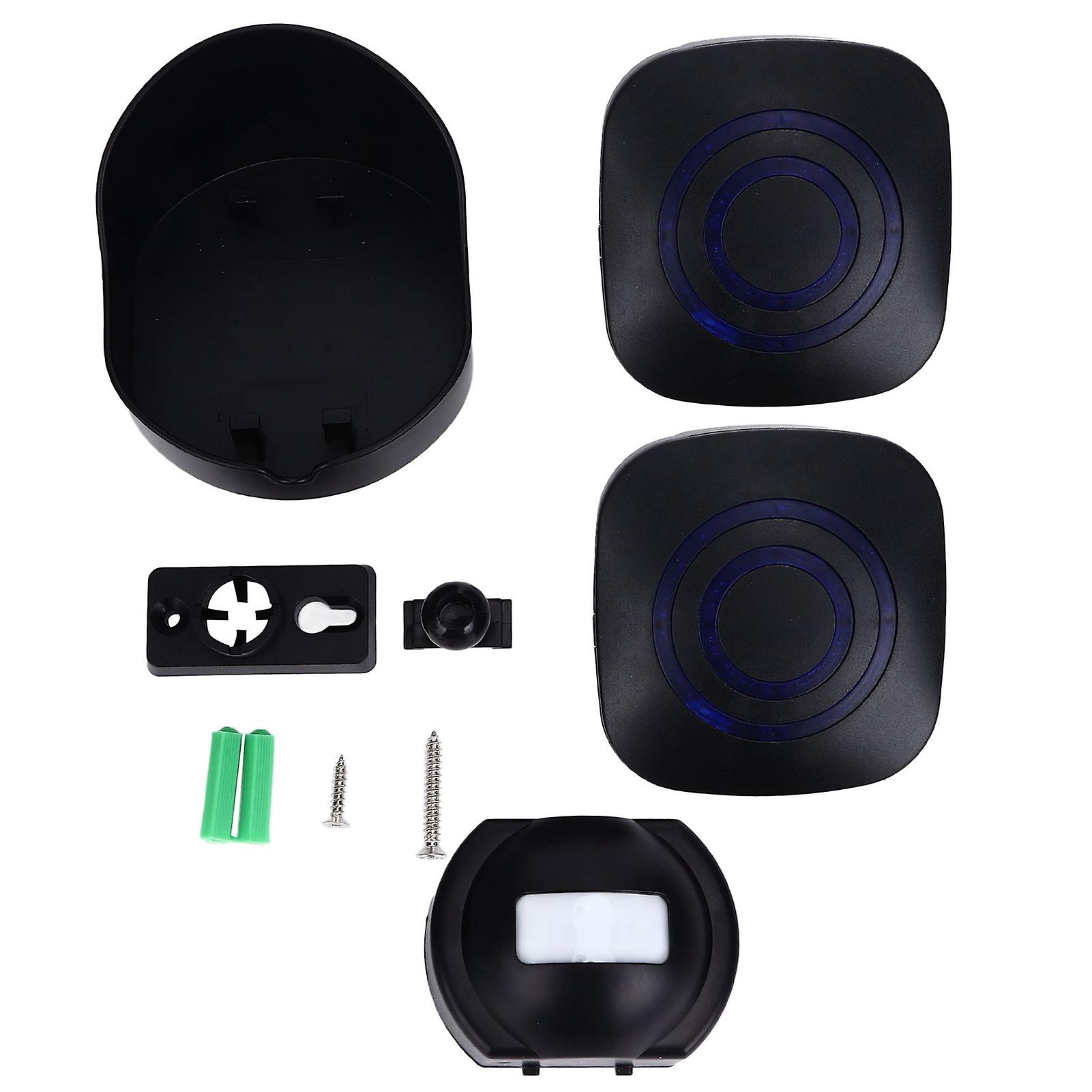 Smart Wireless Doorbell Waterproof Sensing Doorbell Security Alarm for Home Yard with 2 Alarm 1 Sensor 110‑240V