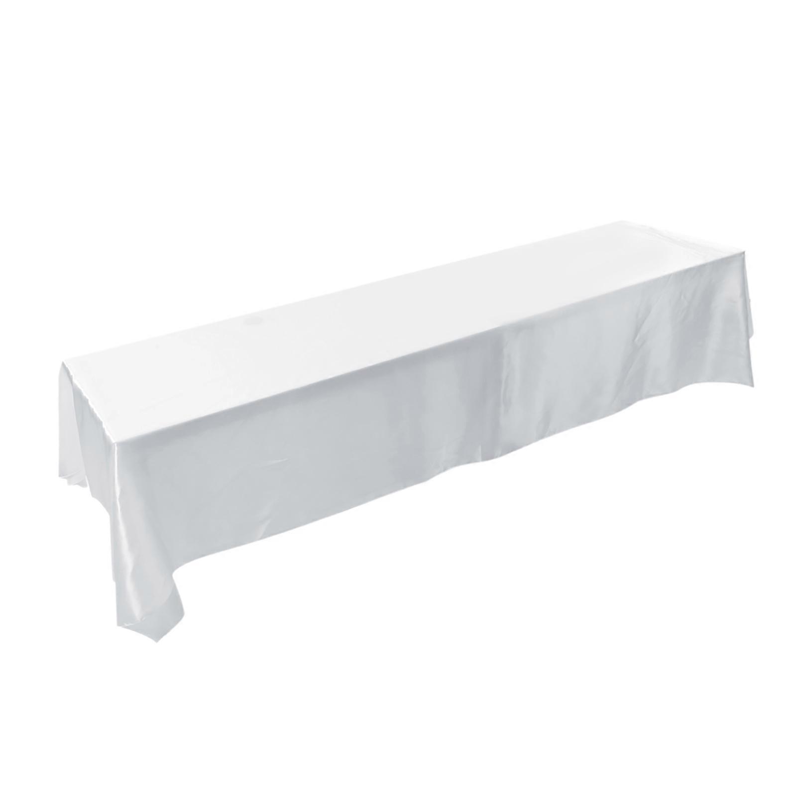 145x320cm Stain Resistant Polyester Rectangle Tablecloth White