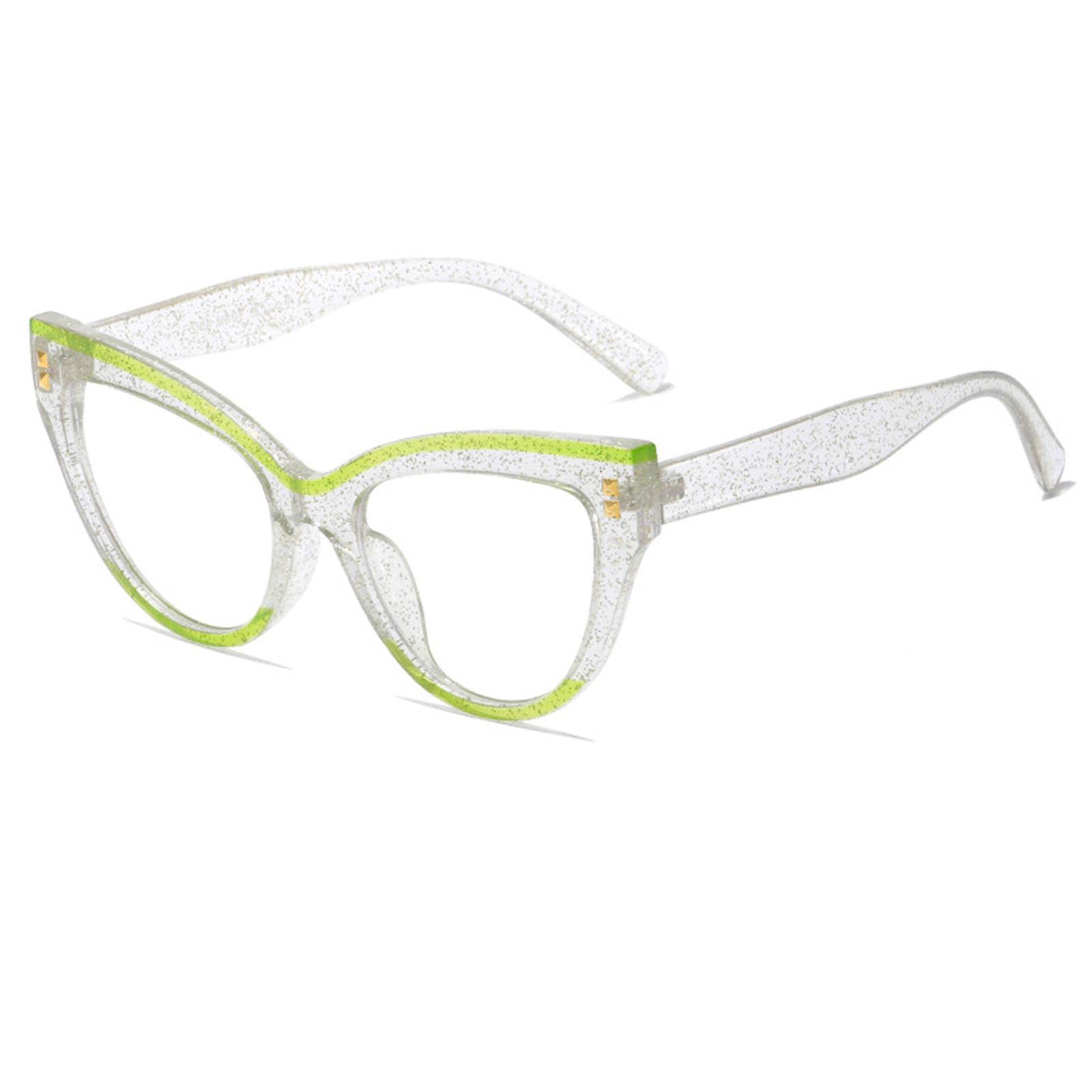 Anti Blue Light Decorative Glasses Clear Lens Blue Light Blocking Cat Eye Frame for Ladies Trendy De