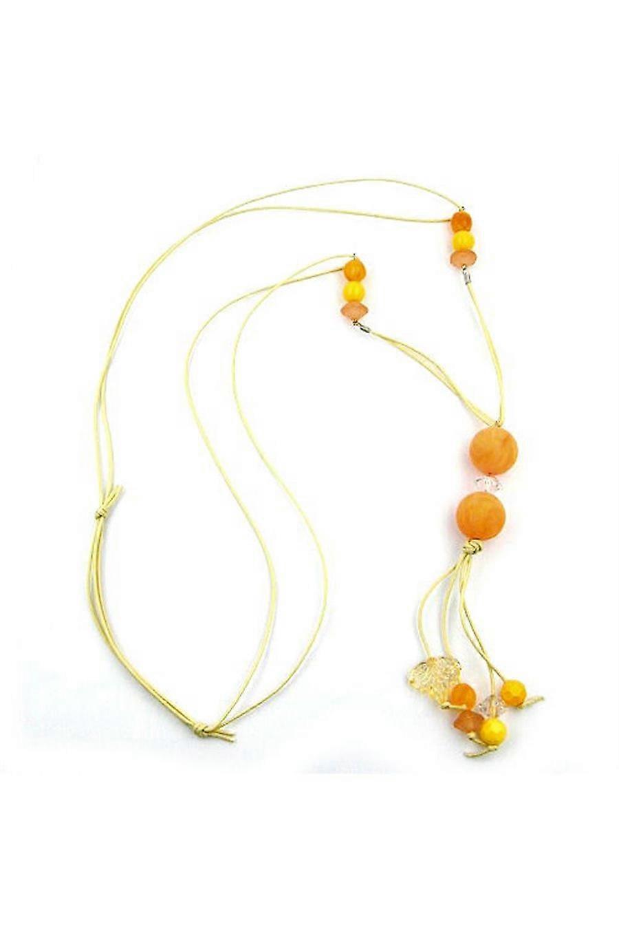 Necklace Yellow Beads 90cm - Gl02770