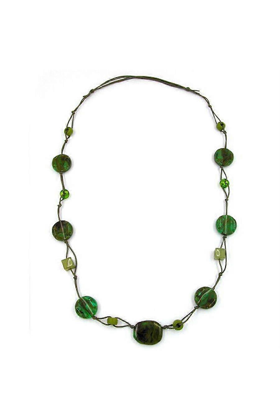 Necklace Beads Green-brown - Gl00037