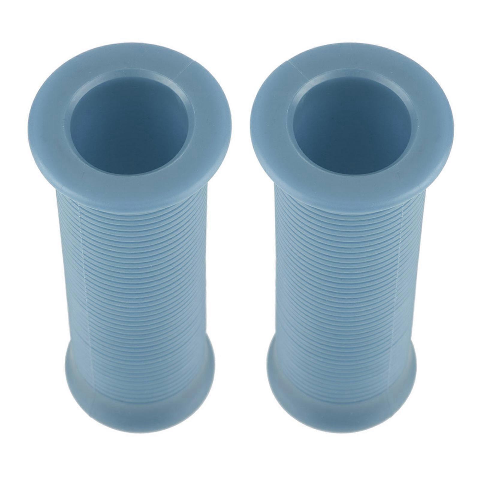 Pair of Universal Motorcycle Vintage Style TPU Handlebar Grips 25mm/28mm Gray/Blue