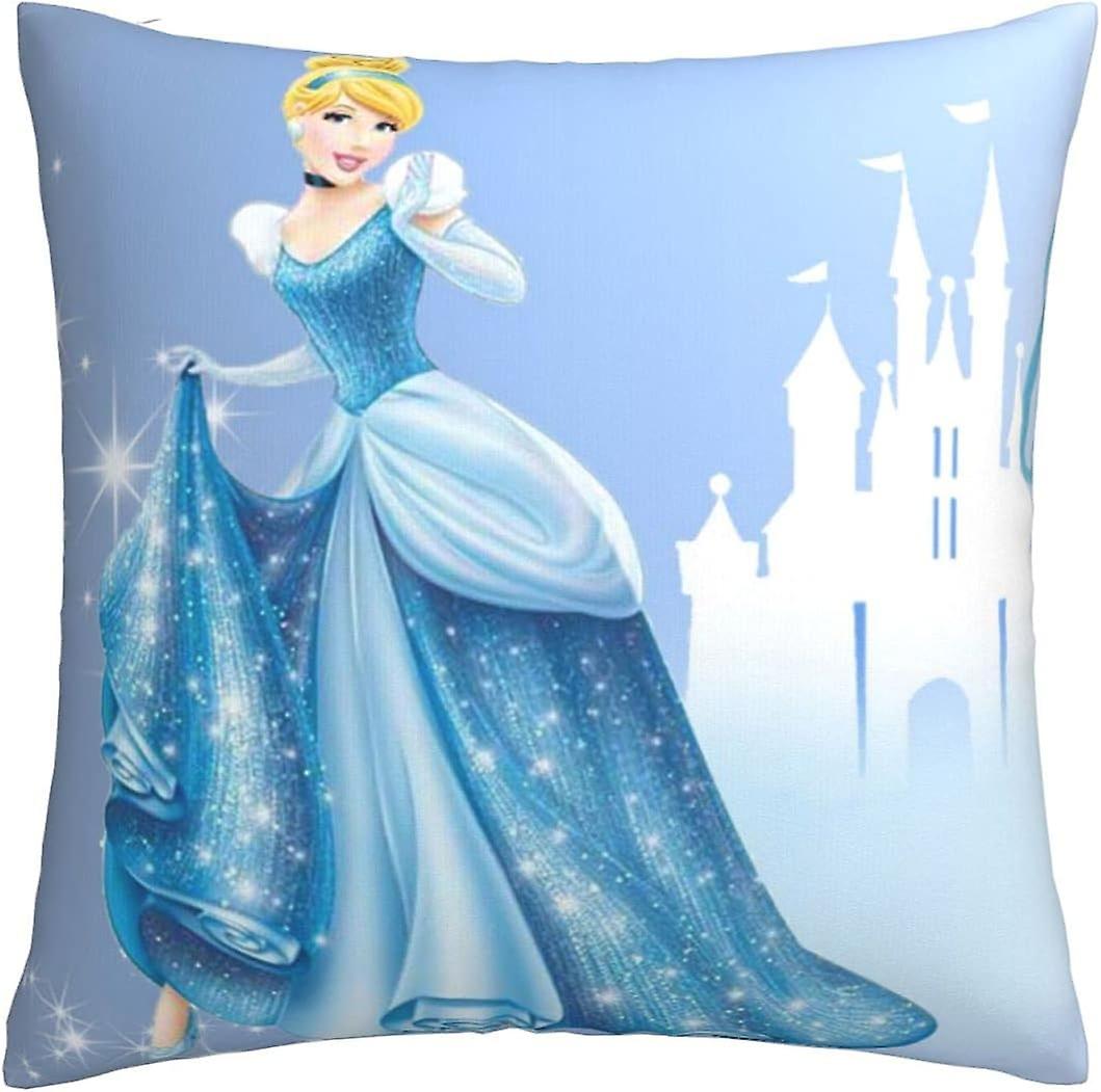 Cinderella Soft Cushion Covers 45 X 45 Cm Square Throw Pillowcases Comfy Decorative Throw Pillow Cases Luxury Pillow Cover For Sofa Bedroom With Invis
