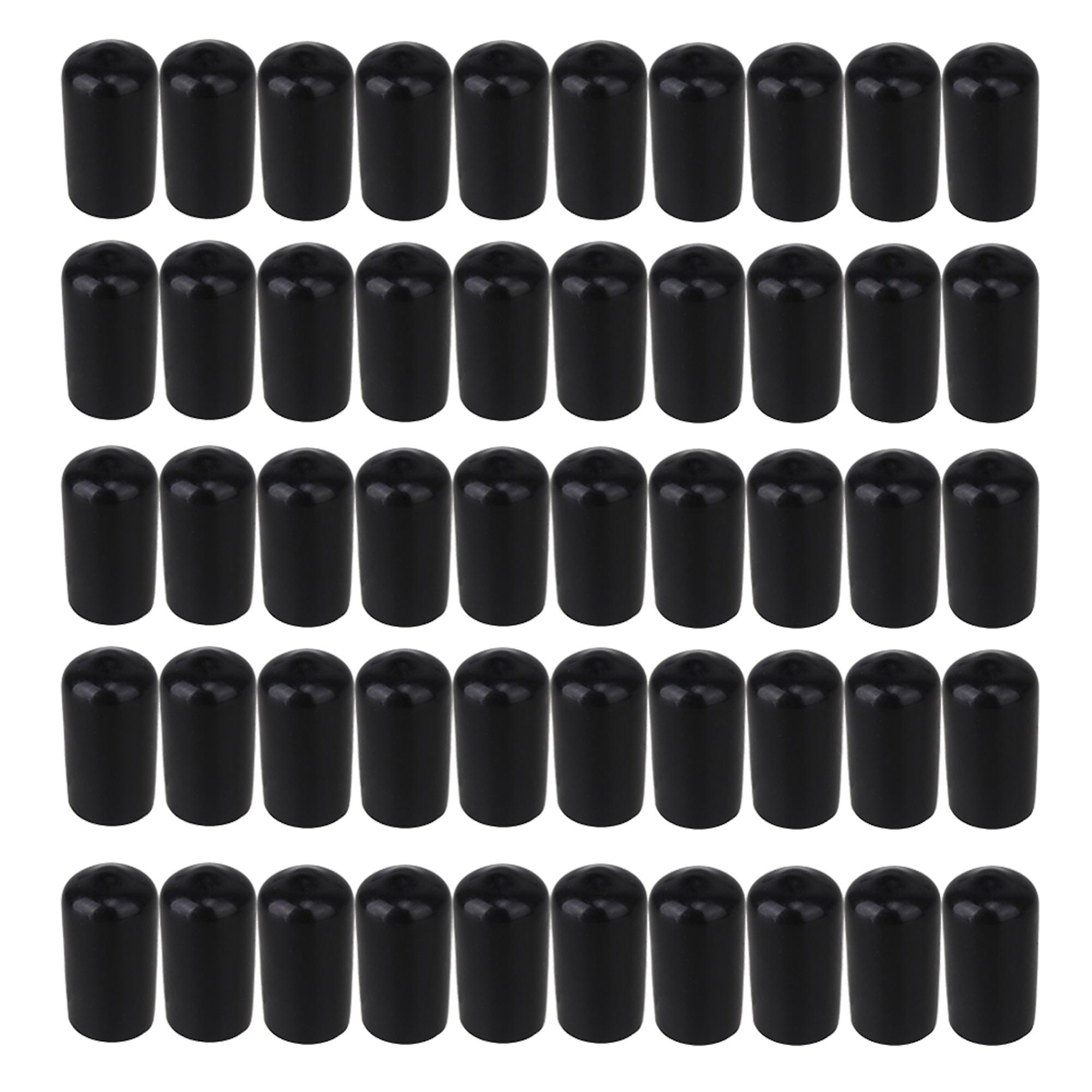 50 x Black 12mm Soft Rubber Round Hose Finisher Screw Thread Protector Cover