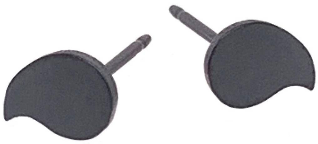 Ti2 Titanium Drop Shape 6mm Stud Earrings - Black