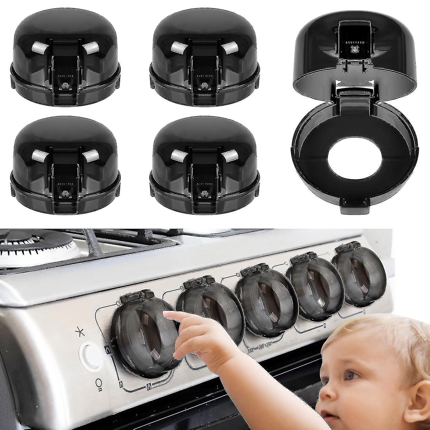 5pcs Stove Knob Covers For Child Safety, Universal Size Gas Stove Knob Covers, Clear View Childproof Oven Knob Covers For Kids Pets