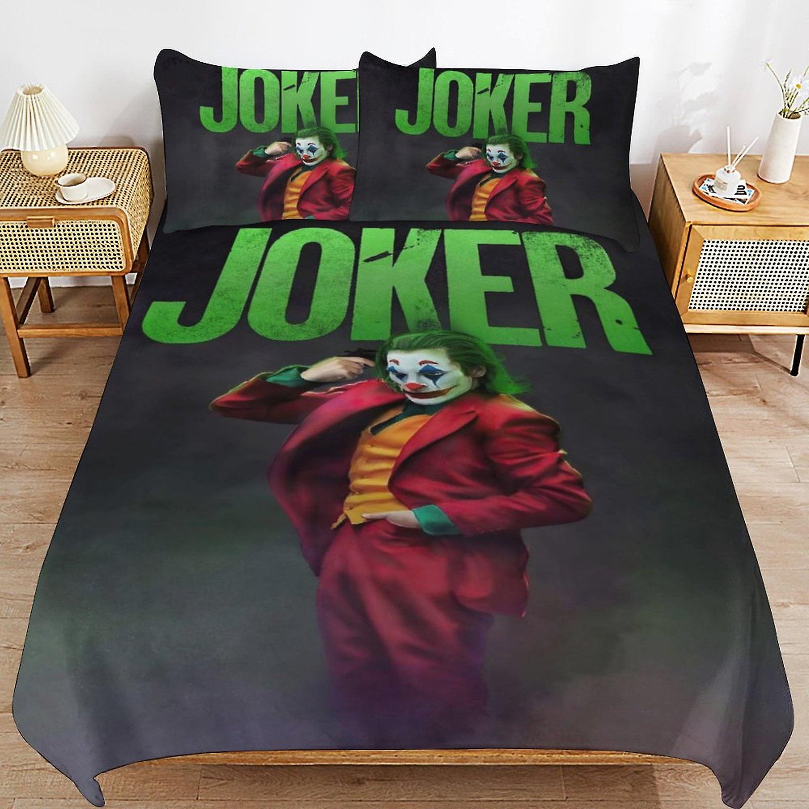 ערכות מצעים ג'וקר כיסוי מיטה חמוד אנימה מצוירת הדפסת תלת מימד סט תפאורה קל משקל, כיסוי שמיכה אחד ו -2 כרית ילדים בנים בנות 86 "70"