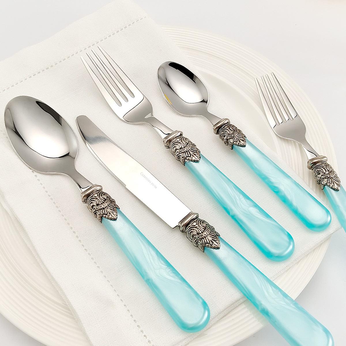 304 Stainless Steel Tableware Suit Knife Fork Spoon Retro Tableware Acrylic Handle Tableware