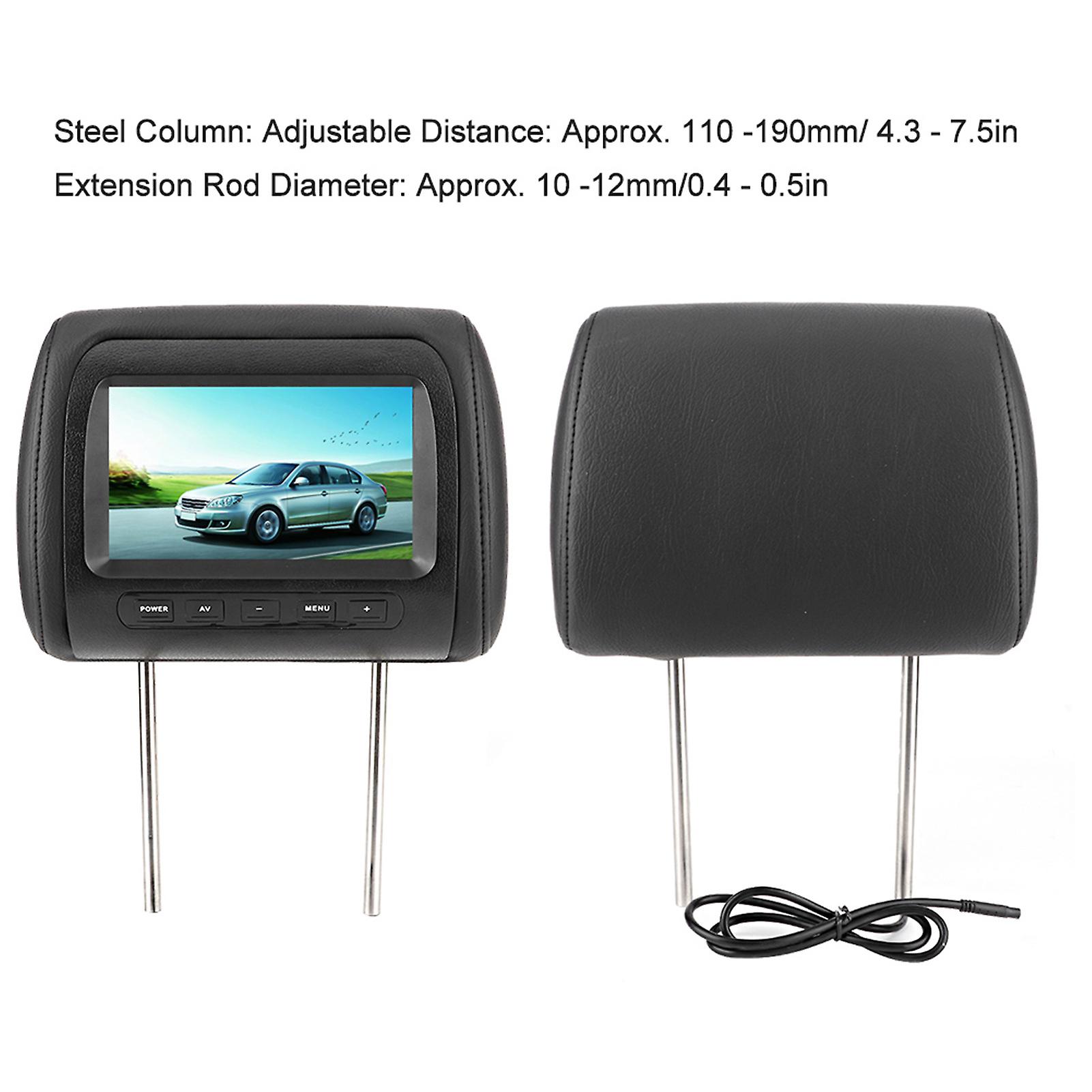 2pcs 7 in Wireless Control Adjustable Headrest LCD Video Monitor MP5 Display Black