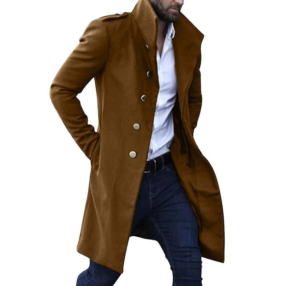 Fall New Single-breasted Lapel Solid Color Slim-fit Coat With Epaulettes
