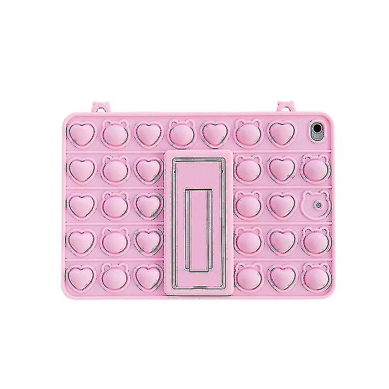 Pop-it Push Bubble Fidget Toy Silicone Cute Case For Ipad With Lanyard&pendantair 2019-pro 10.5pink