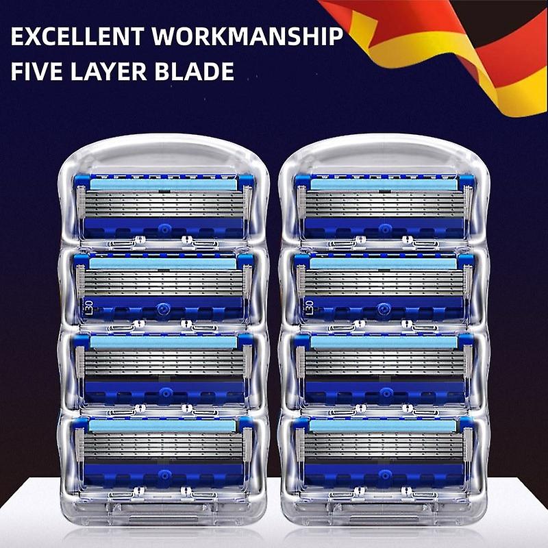 Manual Shaving For Men Replace Head Five Layer Blade Eight Comfortable Shaving Blades The Latest Blue