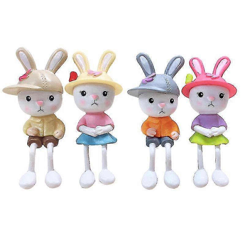 4pcs cake decorations , Pvc Rabbit