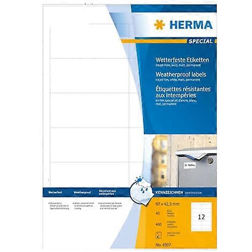 Herma Premium Quality Self-Adhesive Weatherproof Inkjet Labels A4 40 Pieces