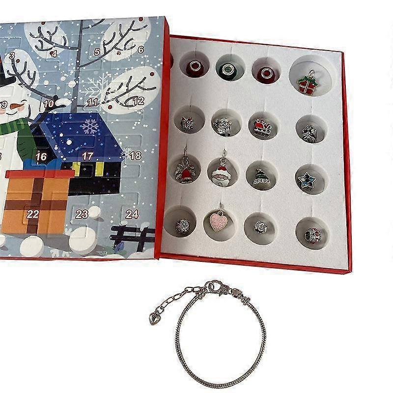 Advent Calendar Christmas 24 Days Countdown Calendar Diy Charm Bracelet Making Kits Xmas Gift