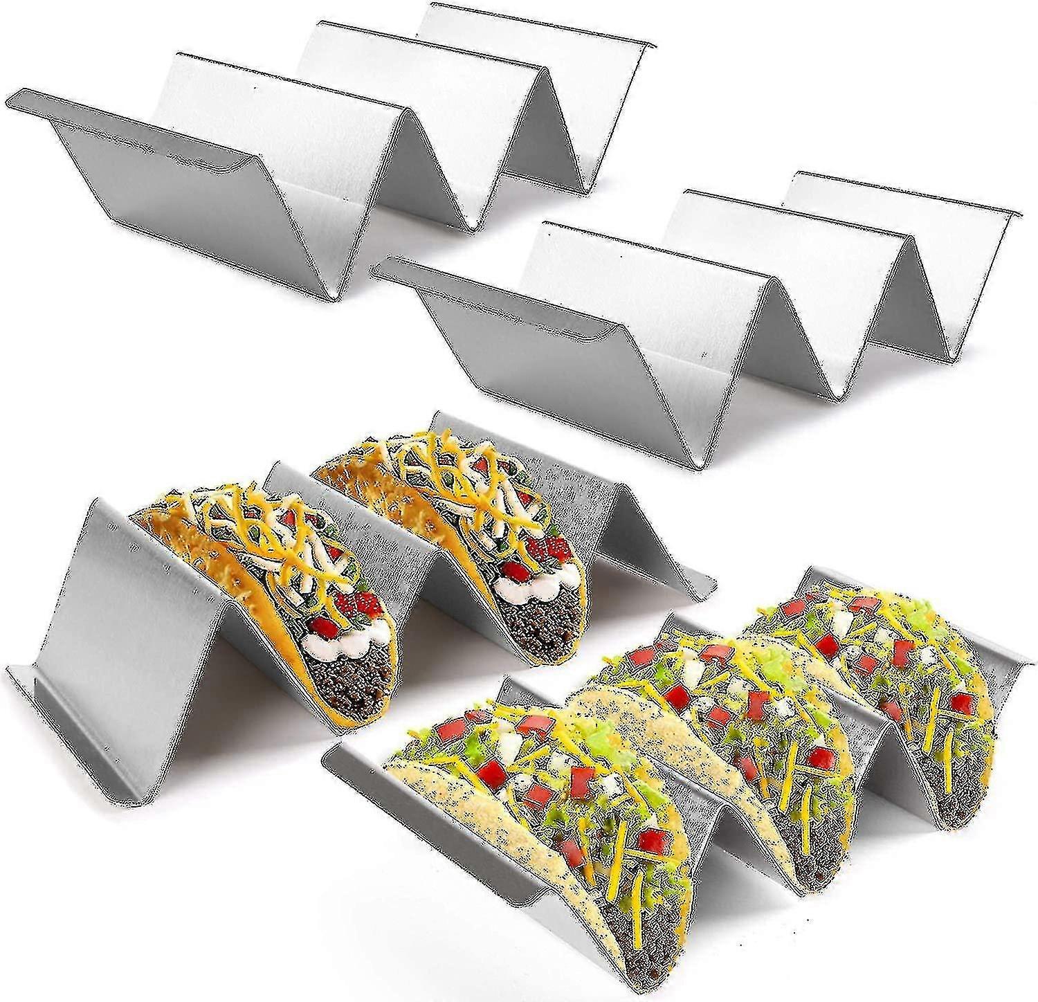 4 pakker Taco Holdere Rustfritt Stål Taco Stativ Stativ Stativ Stil