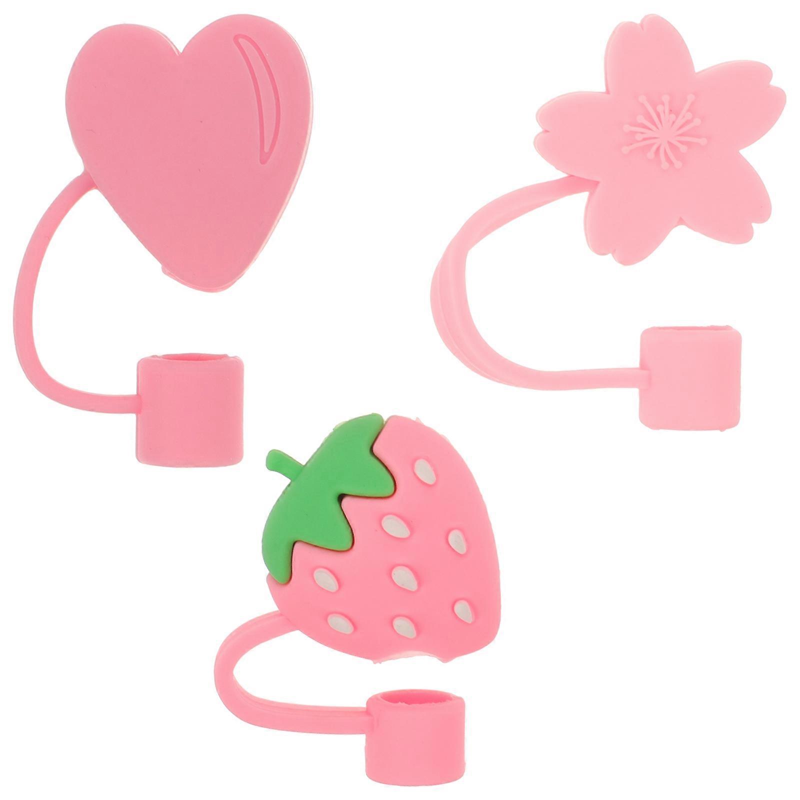 3pcs Dust-Proof Straw Cover Drinking Straw Lids Adorable Drinking Straw Plug