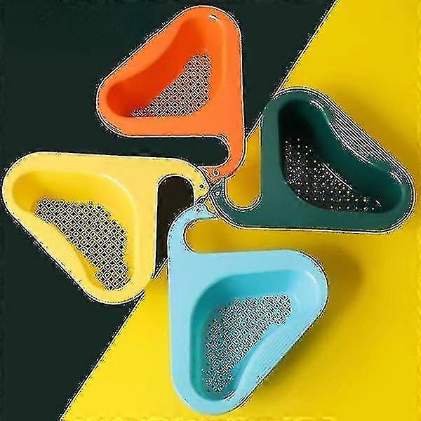 Dry And Wet Separat Hold Kit Sink Leftovers Soup Filter Basket Drain Shelf(yellow)