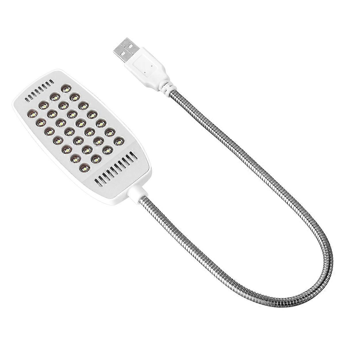 LEDMOMO USB Reading Lamp with 28 LED Lights with Flexible Gooseneck for Laptop (White)