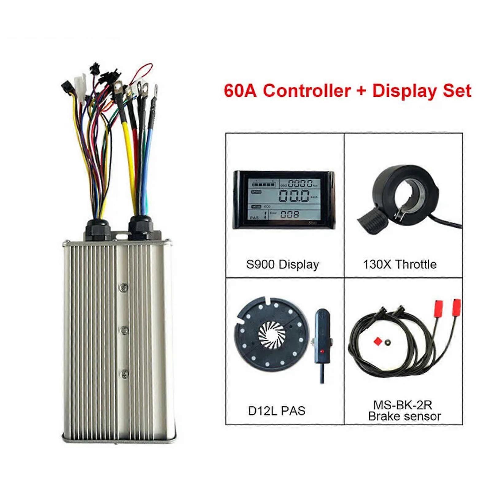 48V-72V 18 أنابيب موجة جيبية تحكم الوضع المزدوج للدراجة الكهربائية 3000W المحرك