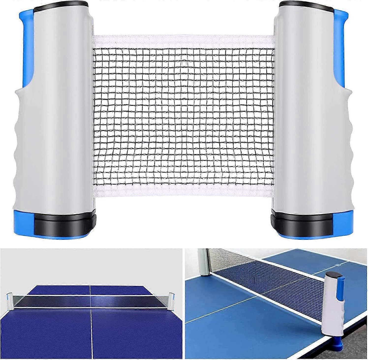 Rede de Ping Pong Nirvana, Rede de Tênis de Mesa Retrátil Rede de Ping Pang Rede de Tênis de Mesa Ajustável Portátil para Uso Interno e Externo, Cinza