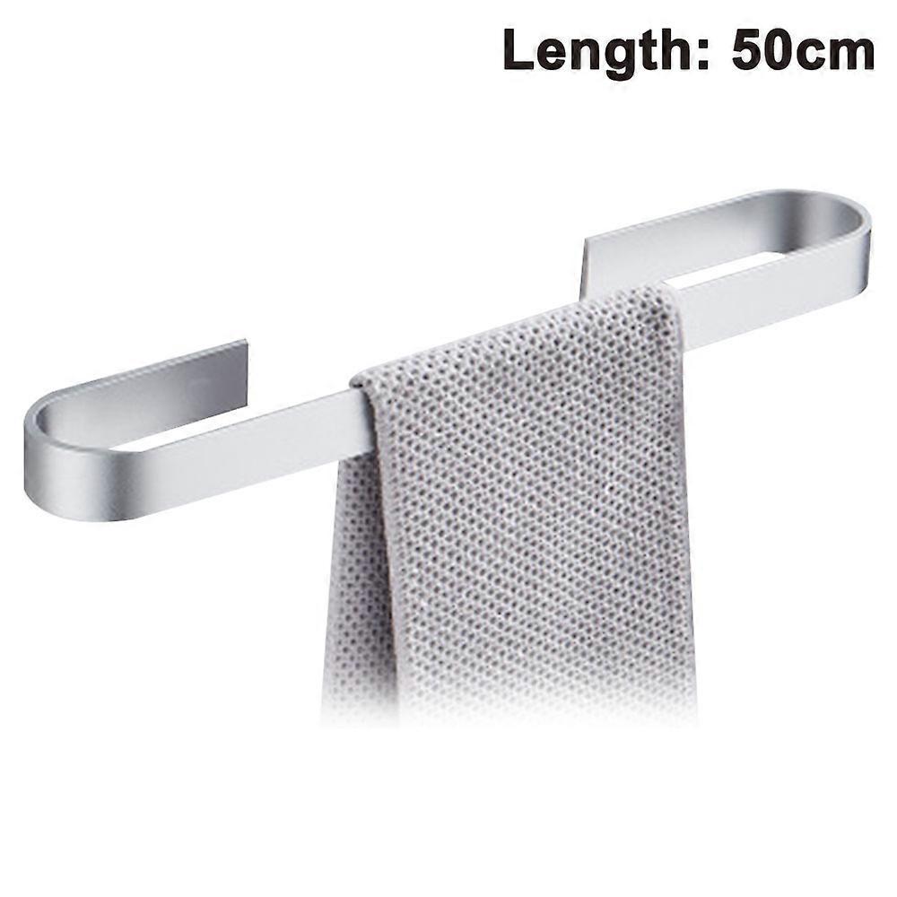 Towel Rail without Drilling - 50cm Light Silver Bath Towel Holder