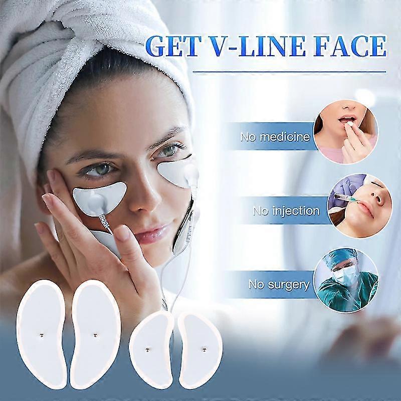 2pairs Snap On Replacement Pads For Face Muscle  Massager & Electrode