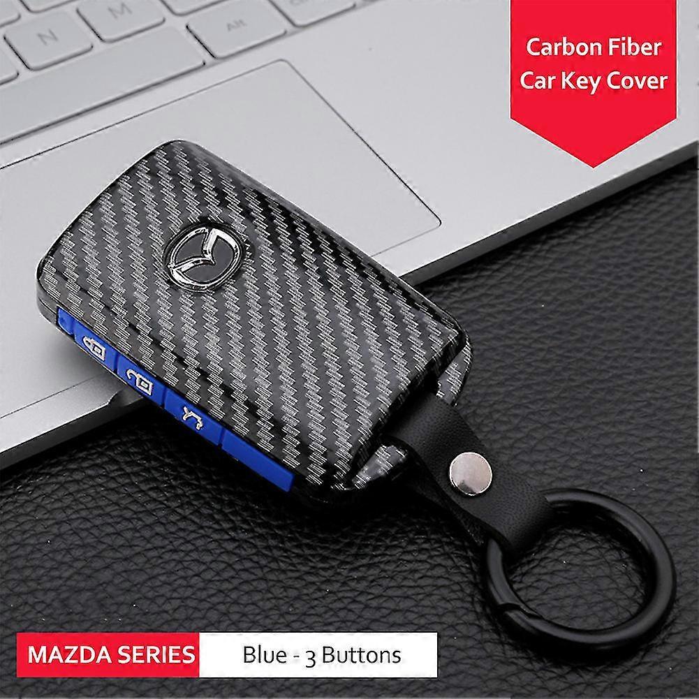 Carbon Fiber Car Remote Key Case Cover Shell For Mazda 3 Alexa Cx-30 Cx30 Cx5 Cx-5 Cx8 Cx9 Cx4 20192020 Protector Holder Keyless-Yvan