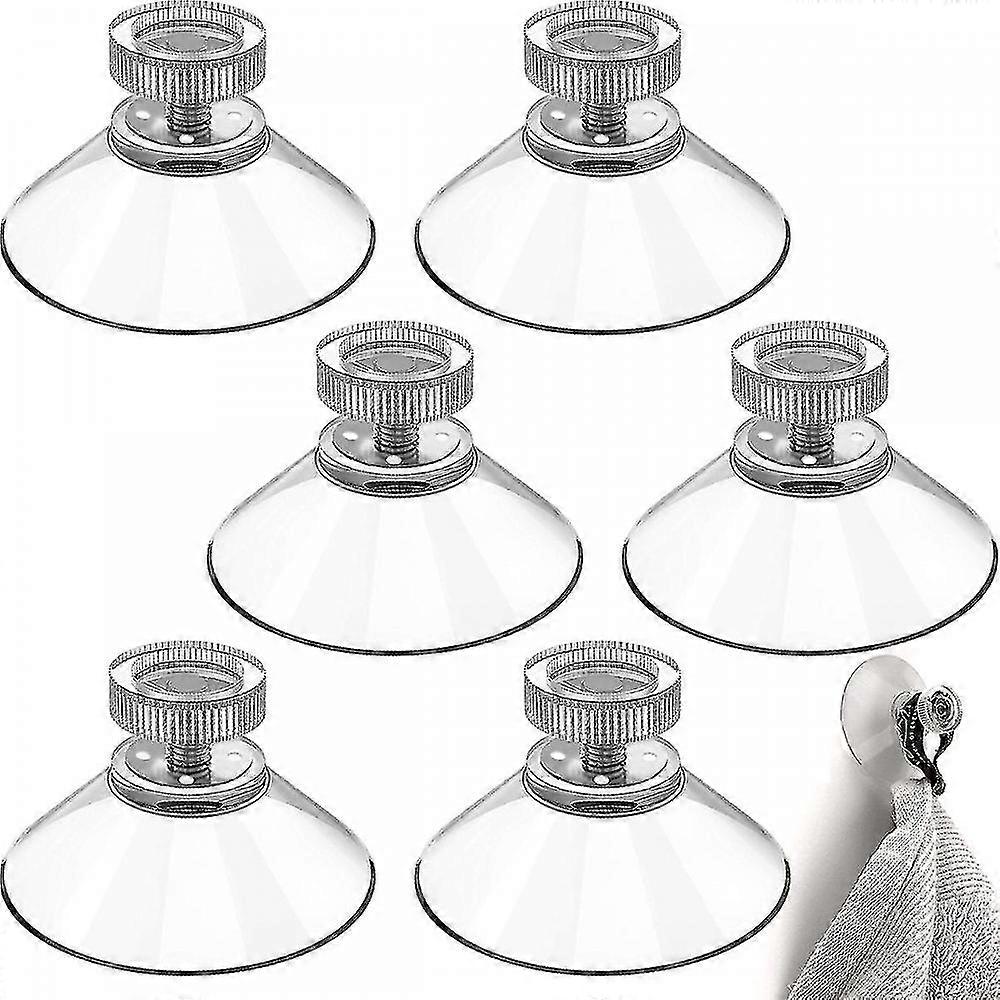 6pcs Suction Cup Set For Transparent Knurled Nuts, 40 Mm