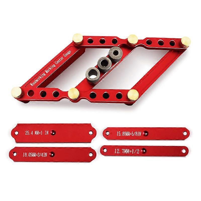 Self-centering Drill Puncher Scriber Round Dowel Straight Hole Puncher Jig Woodworking Splicing Hole Opener Line Drawing Gauge