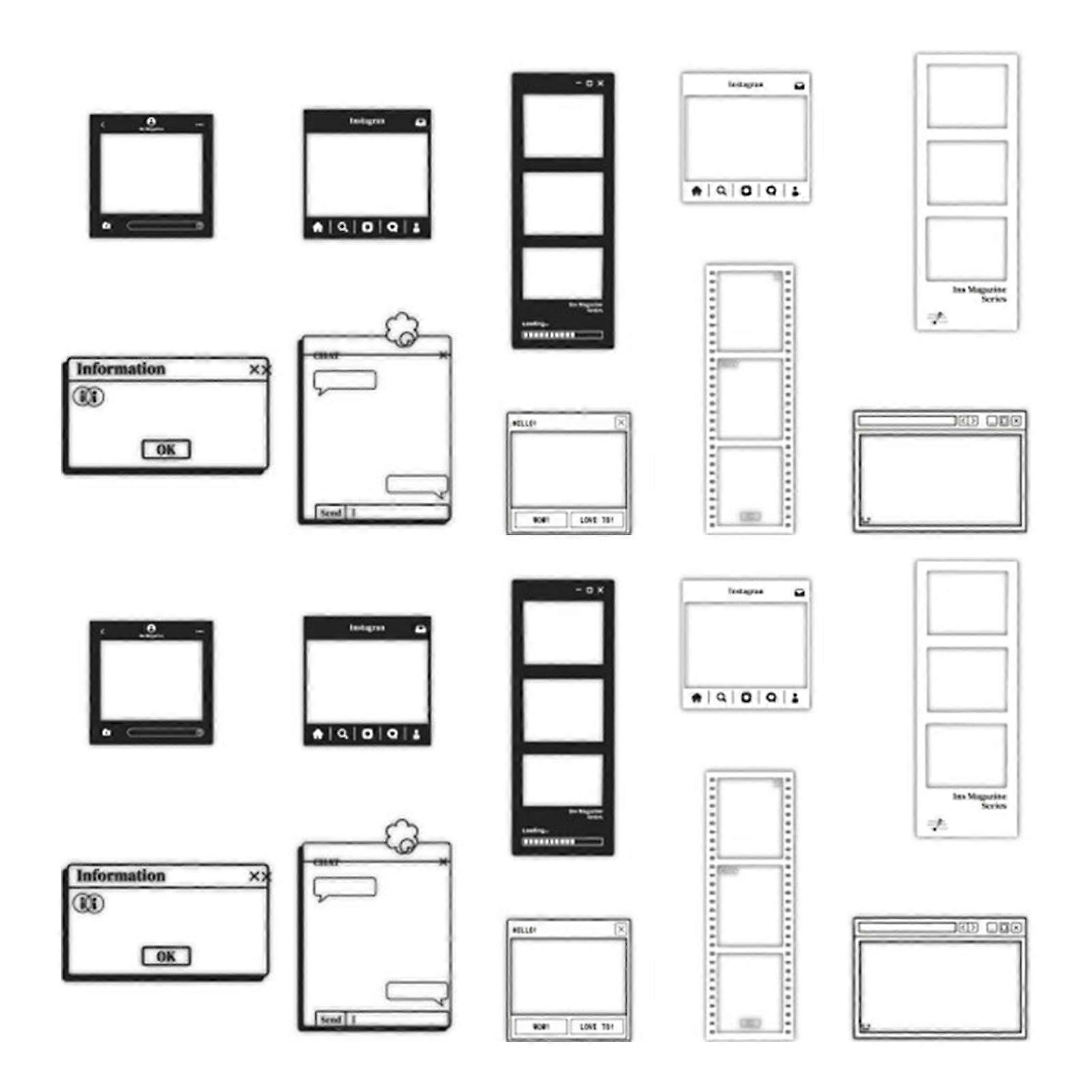 20 قطعة ملصقات فيلم الكاميرا الرجعية PET الزخرفية خمر ملصقات سكرابوكينغ ل DIY