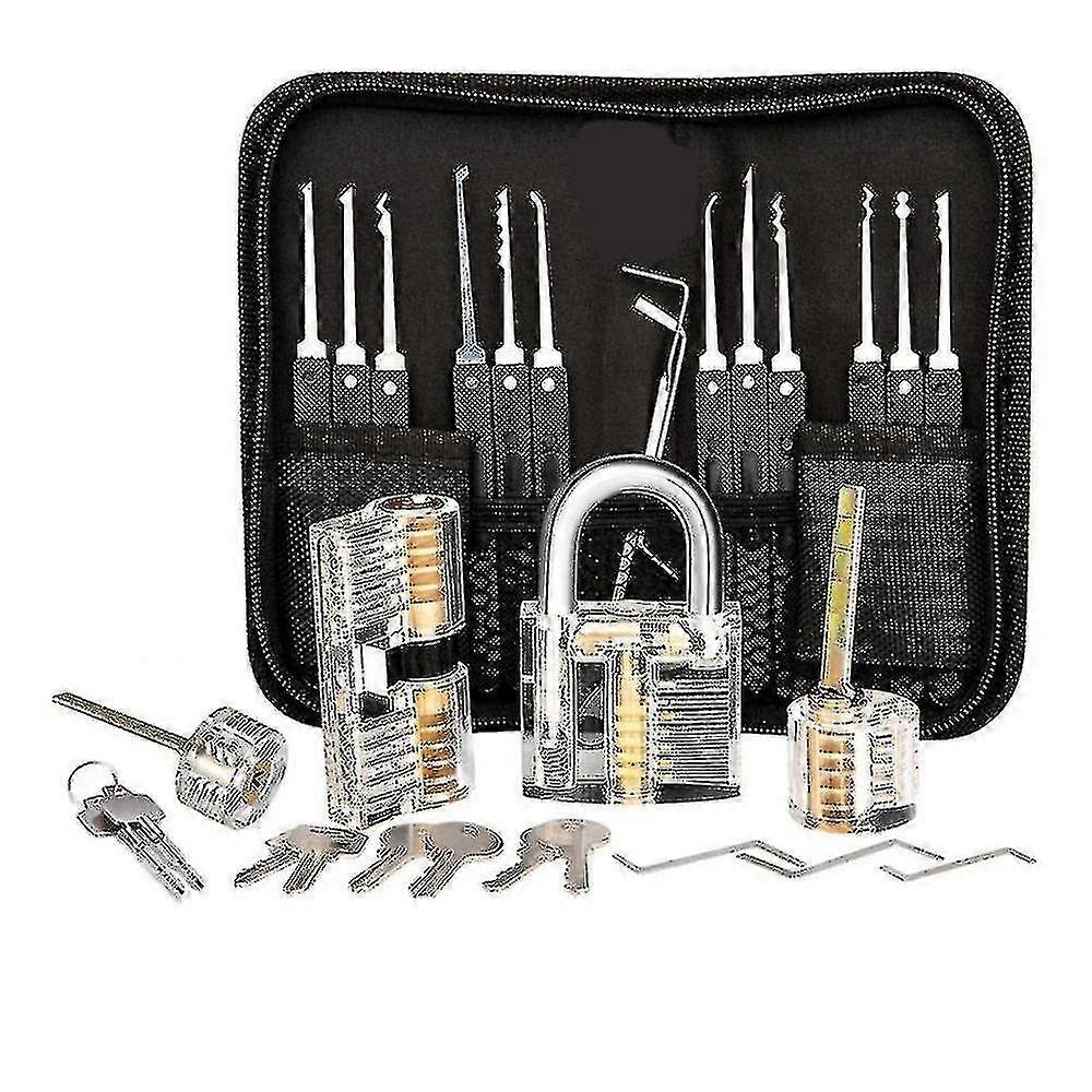 Lock Picking Kit, 25-piece Lock Picking Kit, Practice Tools With 3 Clear Locks_a