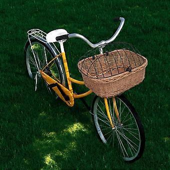 Fahrrad Frontkorb mit Abdeckung 50x45x35 cm Naturweide