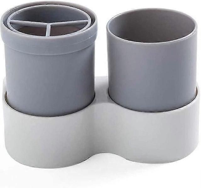 Plastic Toothbrush Case with Portable Cup Cover Holder for Toothpaste and Toothbrush Wall