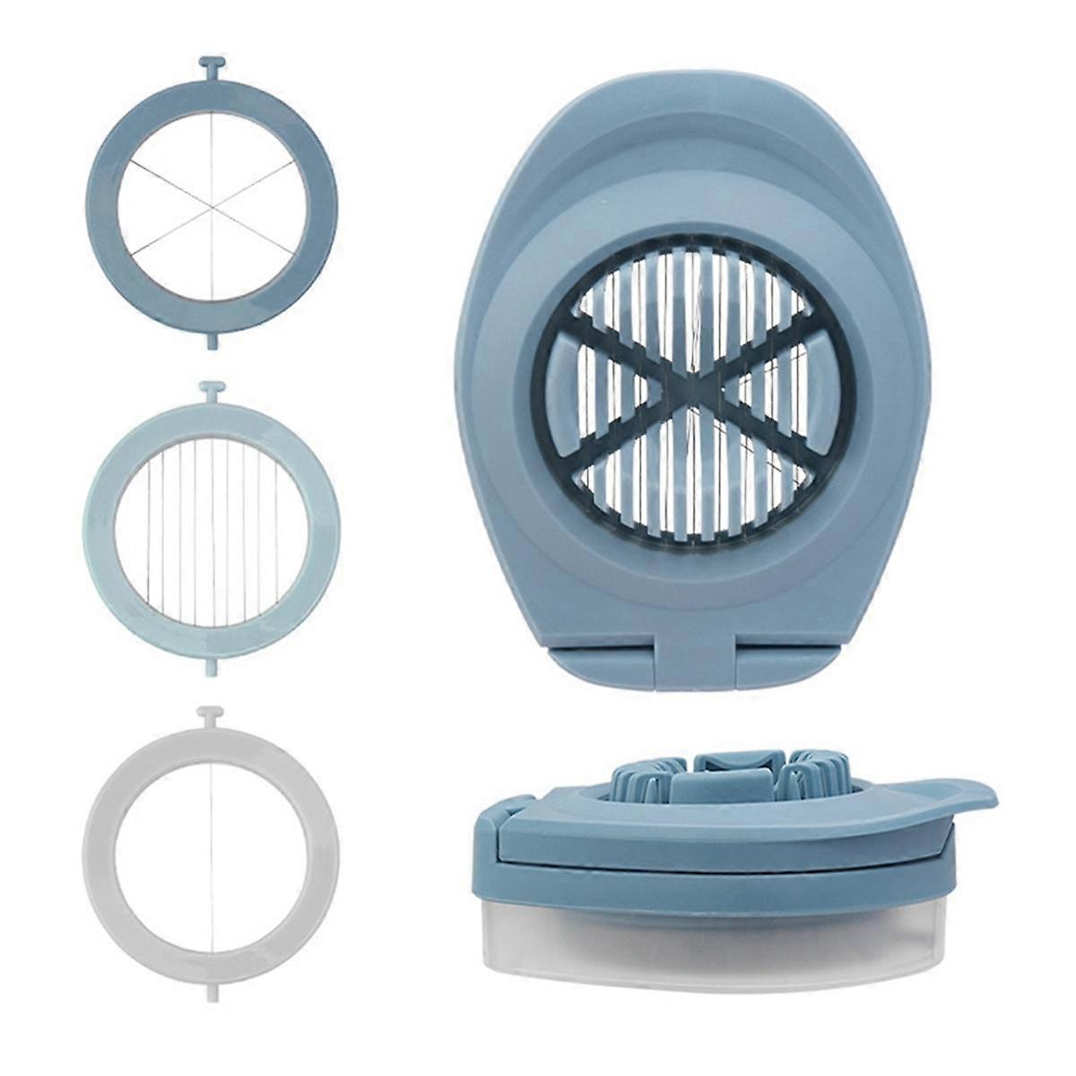 3 in 1 Multifunctional Egg Slicer Egg Cutter Stainless Steel Blades with Storage Box for Egg Slicer
