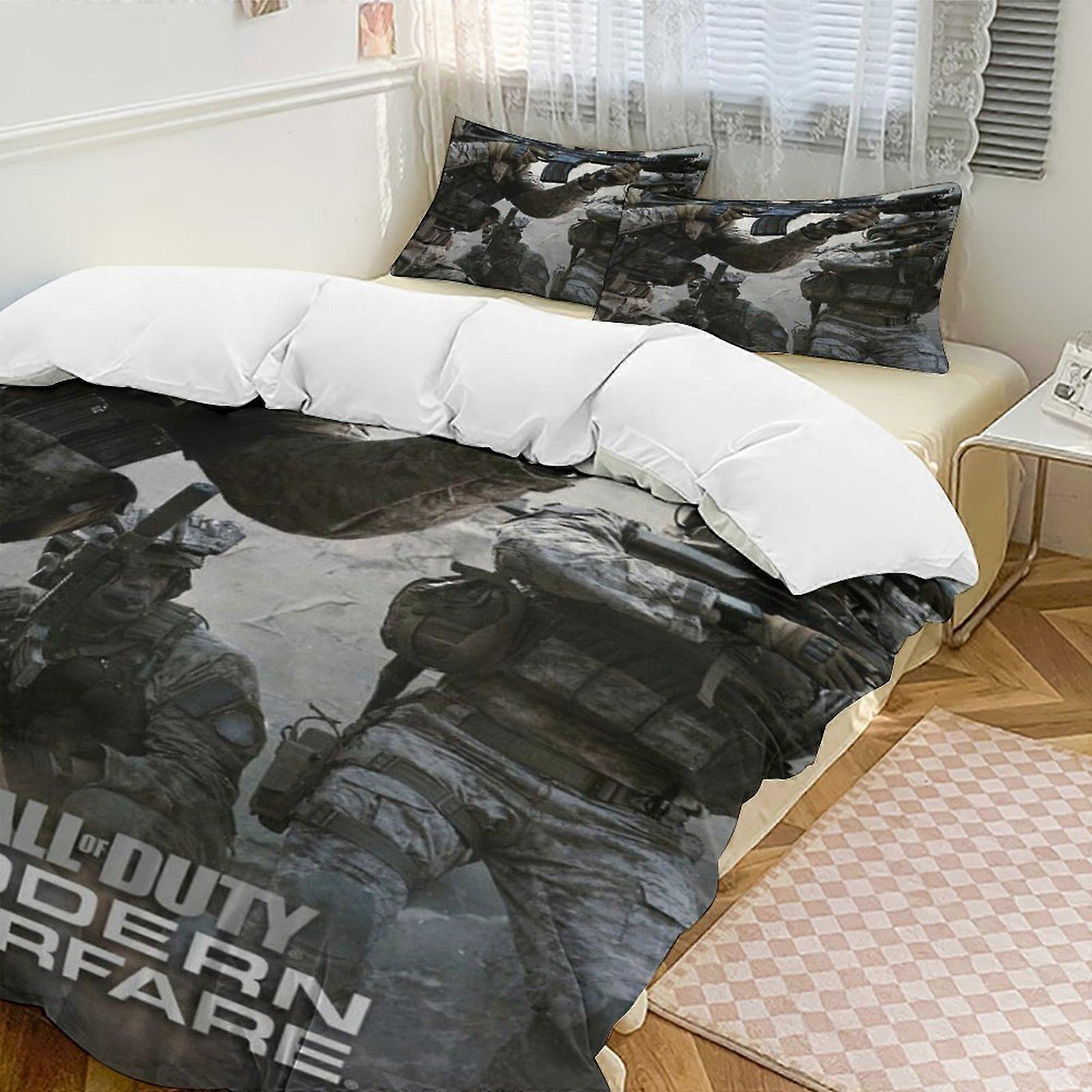 c1219 Call of duty 2 Cama Capa de Edredom Conjuntos de Cama de Microfibra Conjuntos de Edredom Leve de 3 Peças, 1 Capa de Edredom e 2 Fronhas para Crianças ee1219
