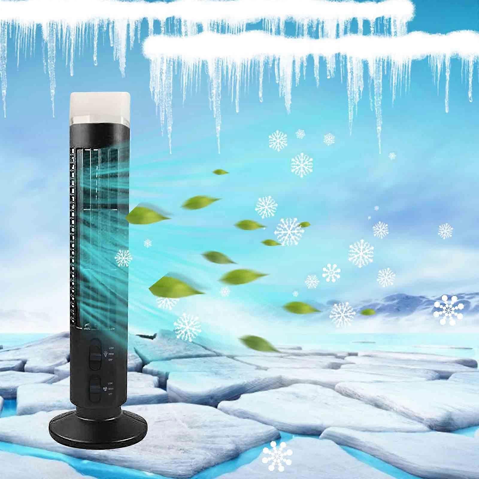 Tower Fan Desktop Charging Leafless Fan USB Mini Portable Night Light Handheld Conditioning Fan Flye3016