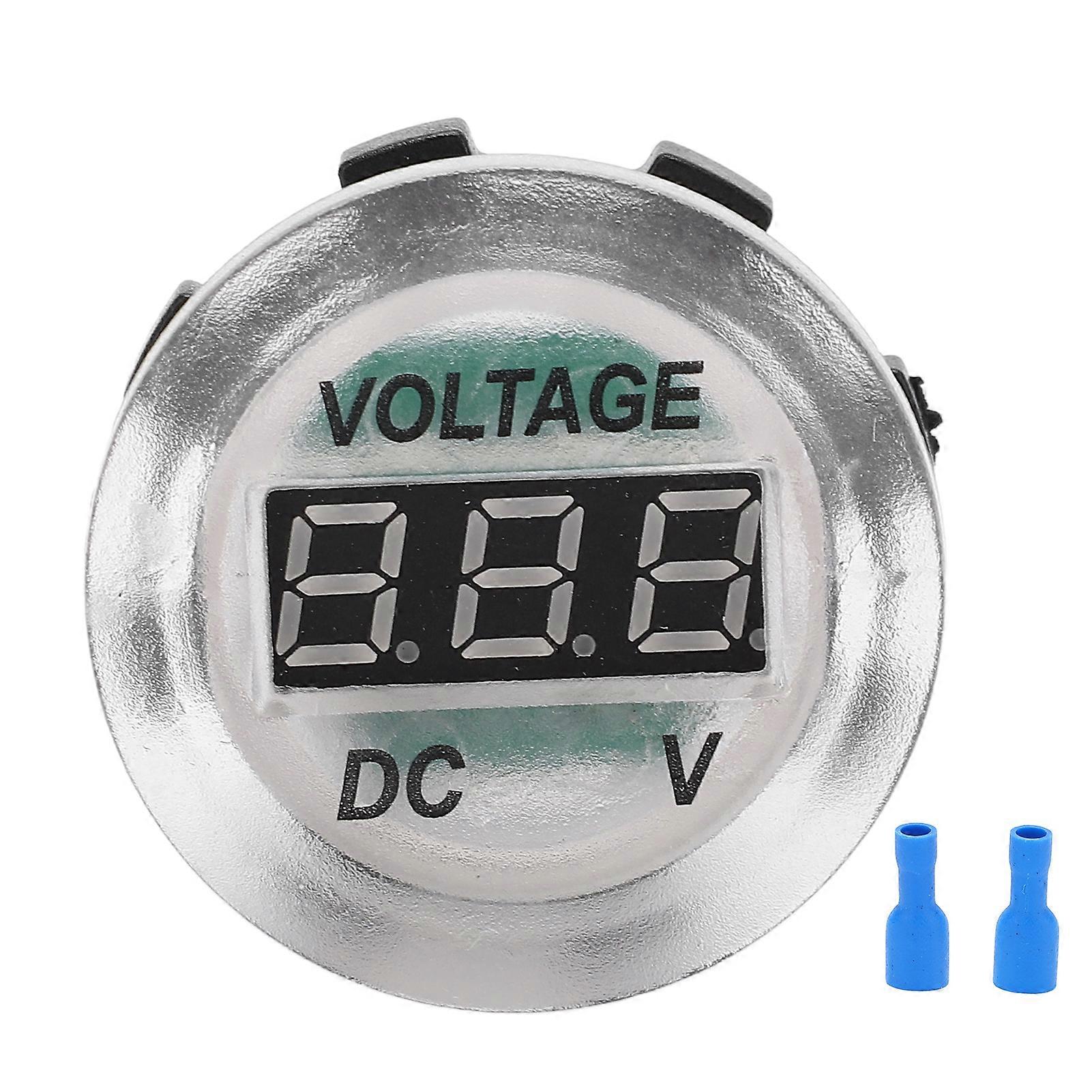 Auto-Voltmeter, LED-Digitalanzeige, Spannungsmesser, wasserdicht, universell für Motorräder, Schiffe, Yachten, DC 12–24 V