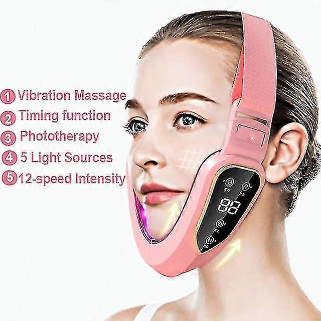 Microcurrent V צורת פנים הרמת פנים הרמת פנים מעסה הרזיה כפול סנטר מסיר לד טיפול אור מכשיר הרמת פנים