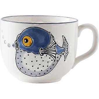 Cute Ceramic Coffee Mug 16 Oz With Handle Kawaii Cup Pottery Milk