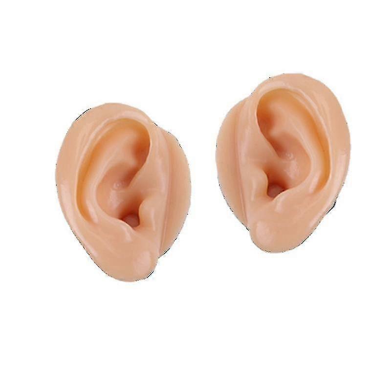 Soft Silicone Simulation Left Human Ear Model Ear Display Teaching Aid Model (complexion,1pair )