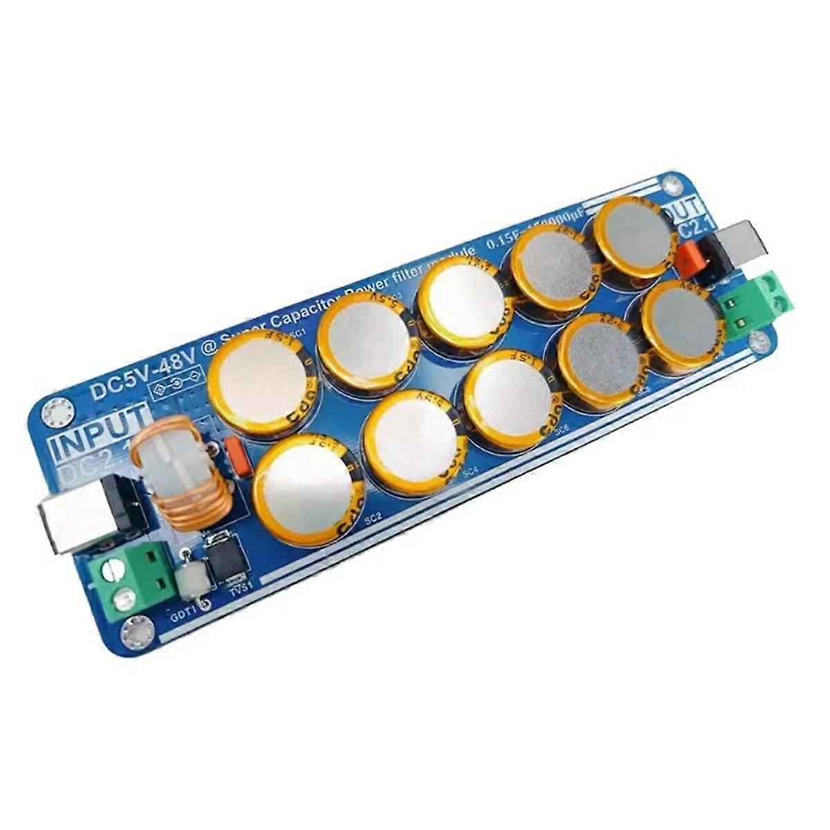 5V-48V 10A Supercapacitor Filter Board Linear Switching Power Supply for Headphone Amplifier DAC Am
