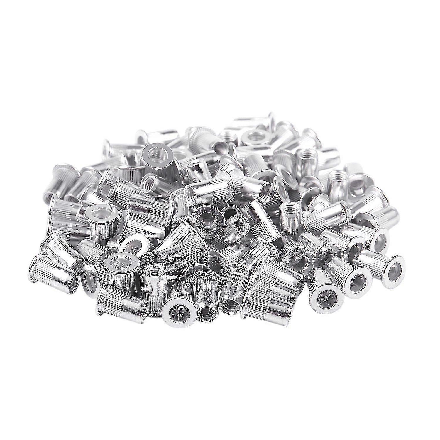 M5 Aluminium Threaded Rivnuts Flat Head Rivet Nuts Nutserts 100pcs
