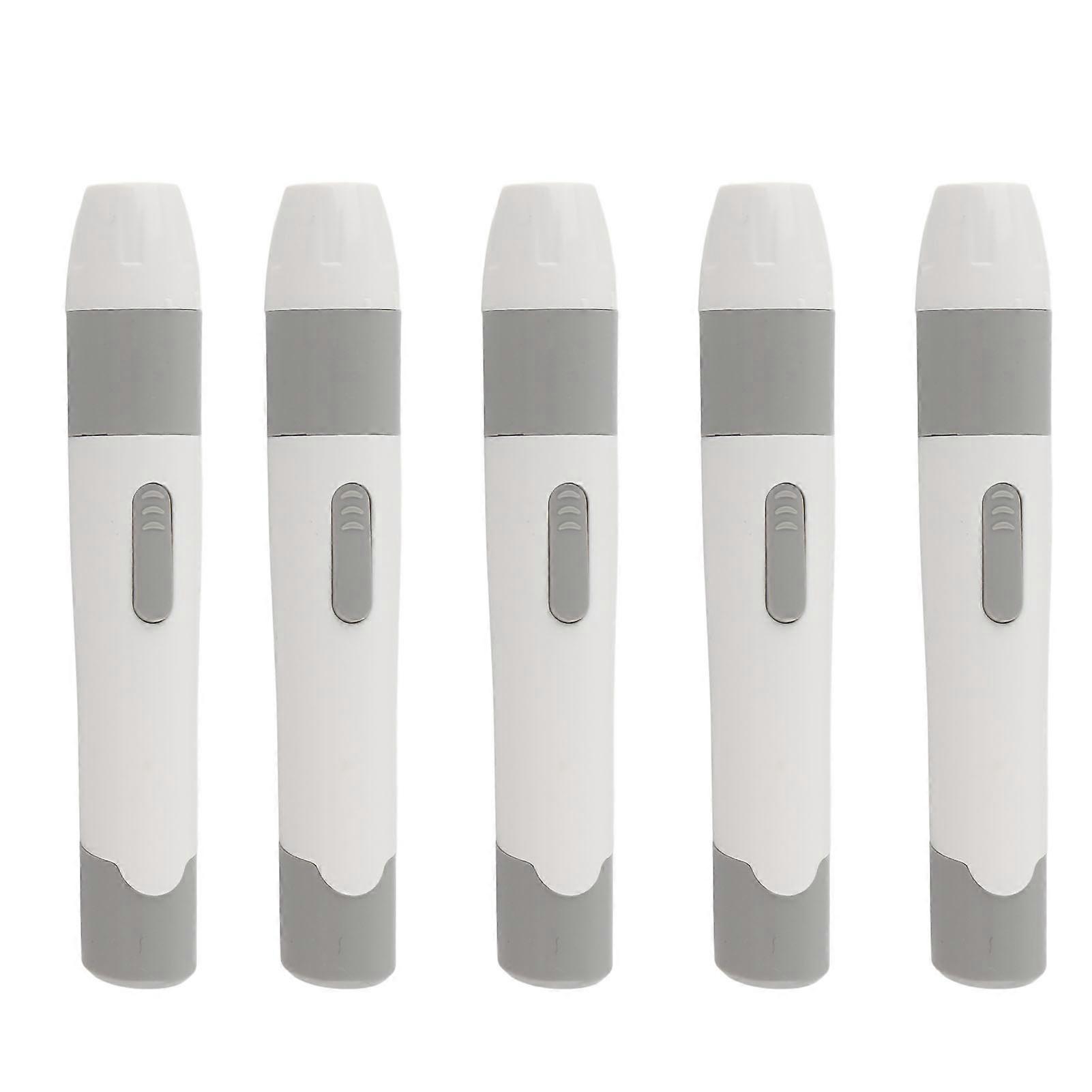 5PCS Lancing Device Minimizing Pain Portable Blood Sample Pen for Blood Sugar Level Monitoring