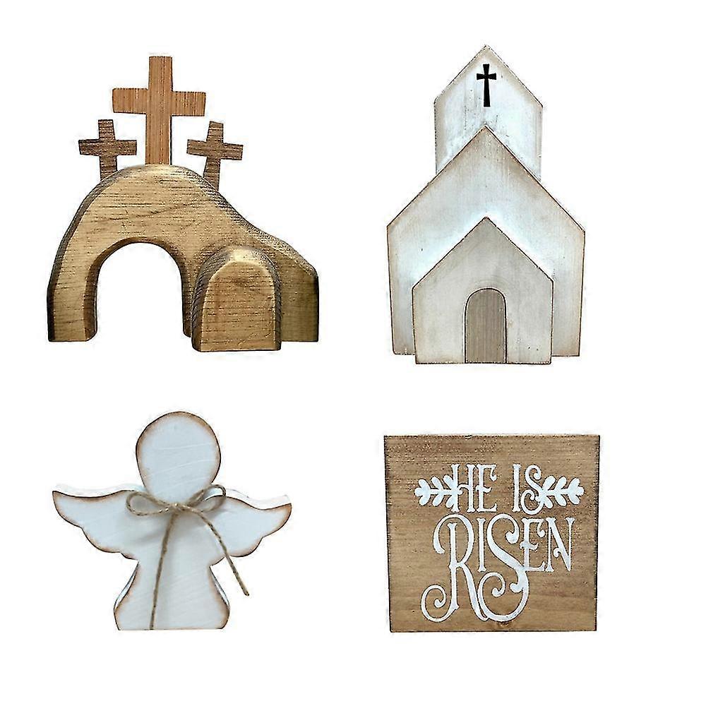 Easter Tabletop Decor Easter Wooden Craft Ornaments