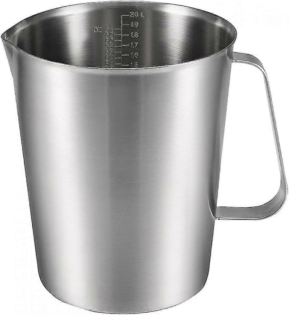 Measuring Cup 2000ml 64oz, 2 Measuring Scales, Including Ml Scale, Ounce Scale, 304 Stainless Steel Graduated Beaker With Handle For Lab Kitchen Liqui