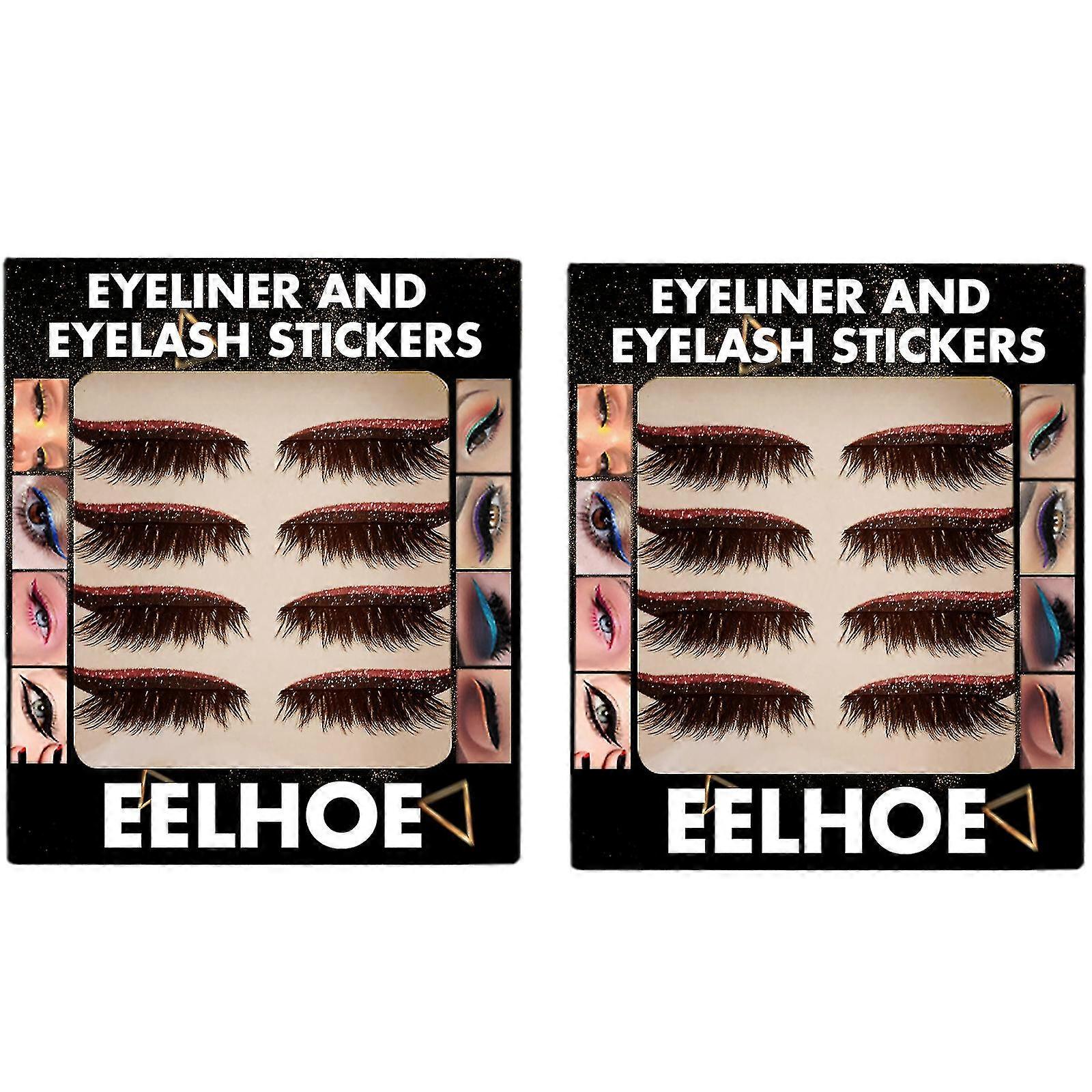 Reusable Eyelid And Eyelash Stickers Makeup Instant Easy Application 2pc
