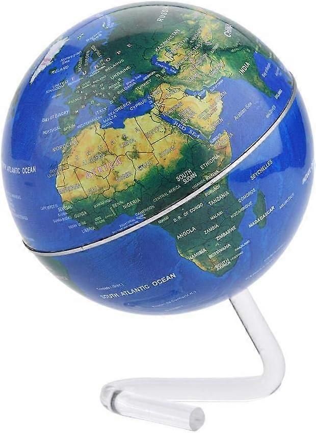 Earth Globe, Unique Rotating World Globe with Transparent Stand. Educational and Fun, for School, Children, Adults(Blue)