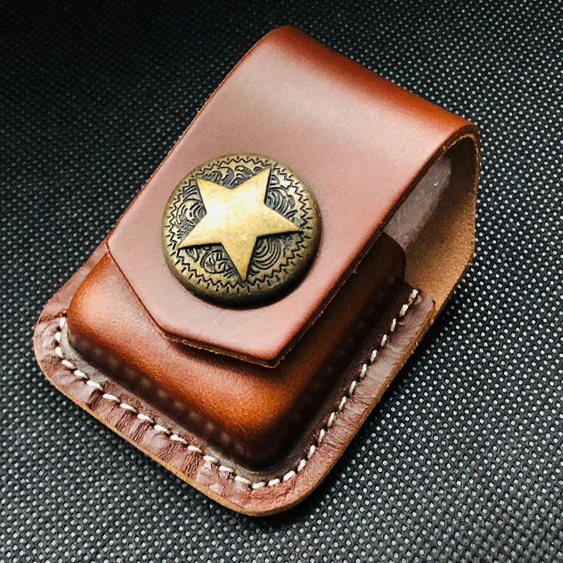 Hecho a mano Genuine Leather Lighter Case Cover Holder Windproof Lighter Box Case para Zippo Lighter Leather Cover Case