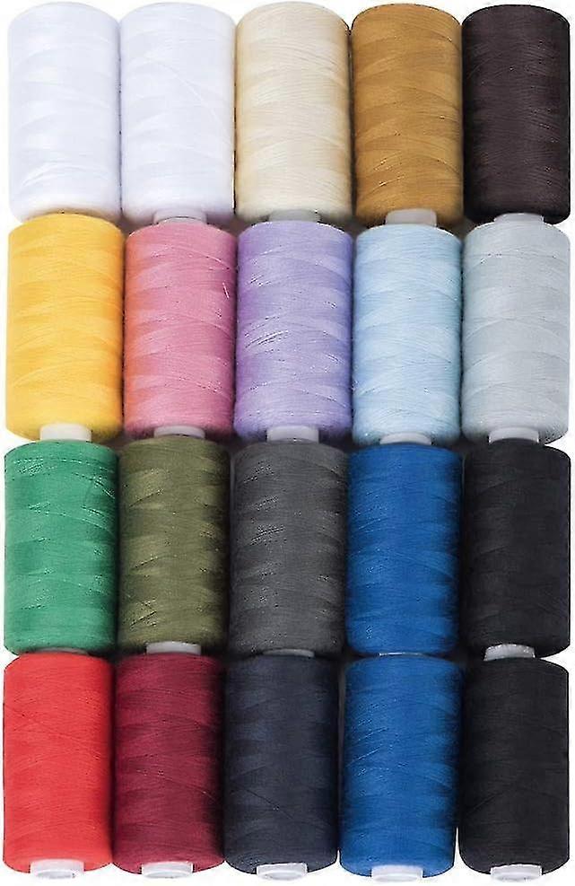 20 Assorted 17 Colors 100% Polyester All Purpose Sewing Thread 546yard/500m Each Spool